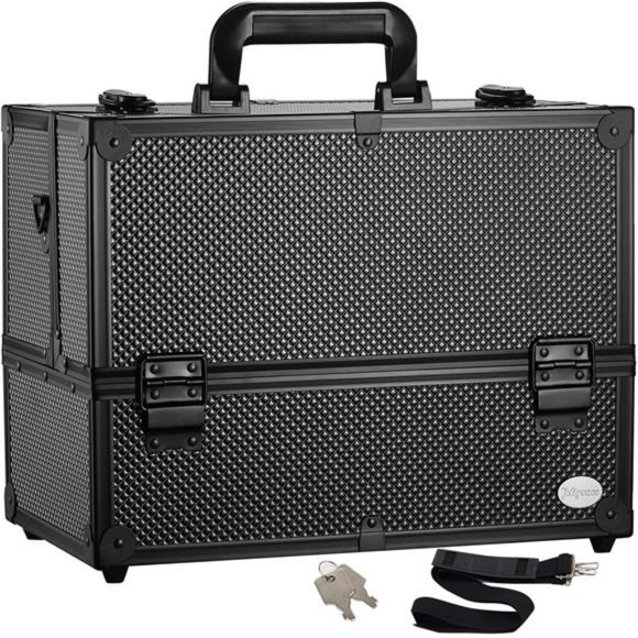 Makeup Train Case Professional Adjustable -6 Trays Cosmetic Cases Makeup Storage - Picture 1 of 6